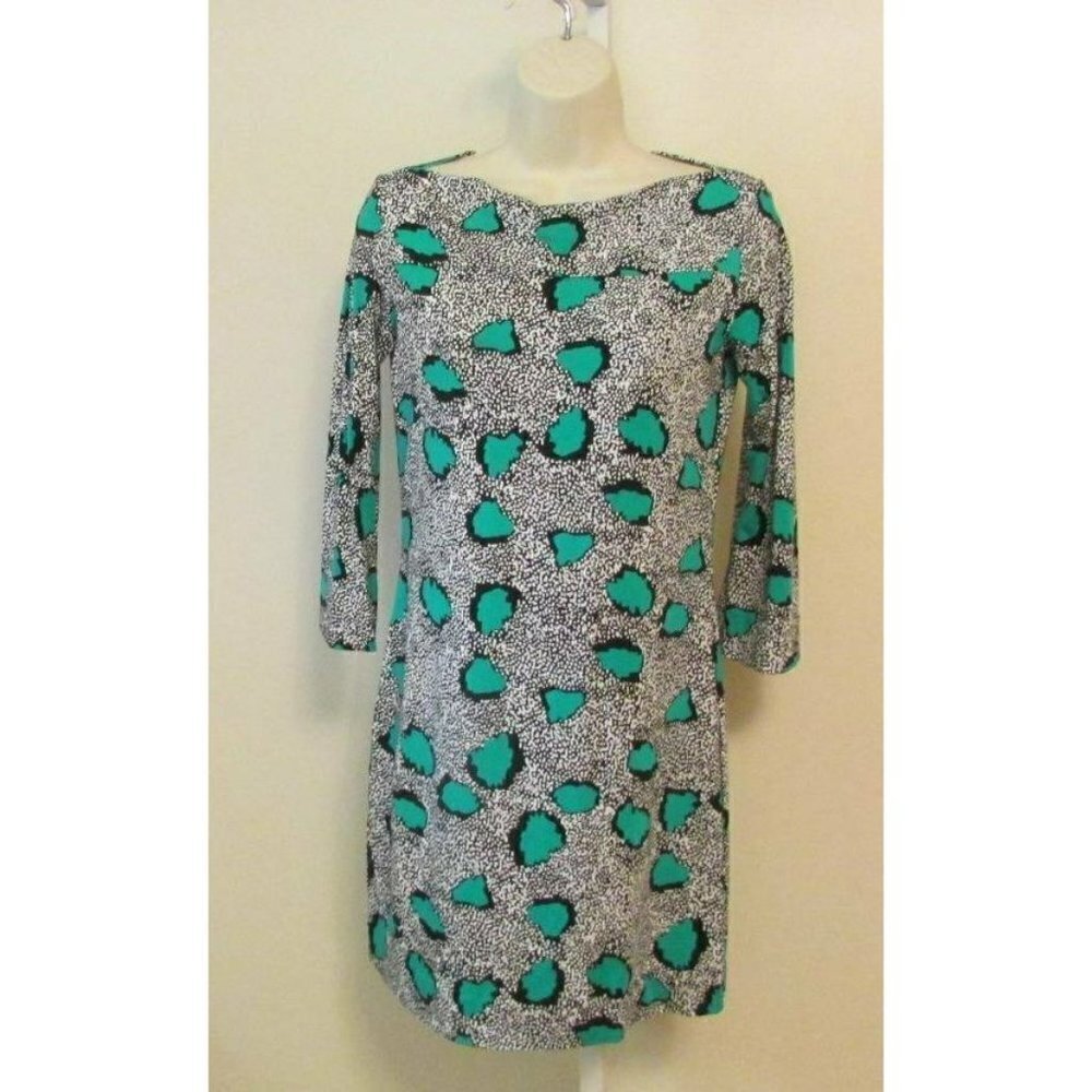 DVF Diane von Furstenberg Ruri Cheetah Island Parakeet shift dress green new 8